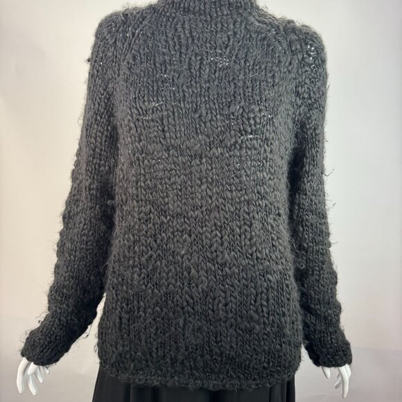 Harolds XL Black Chunky Fuzzy Knit Sweater 80% Acrylic 20% Wool Womens Pullover - Picture 11 of 15